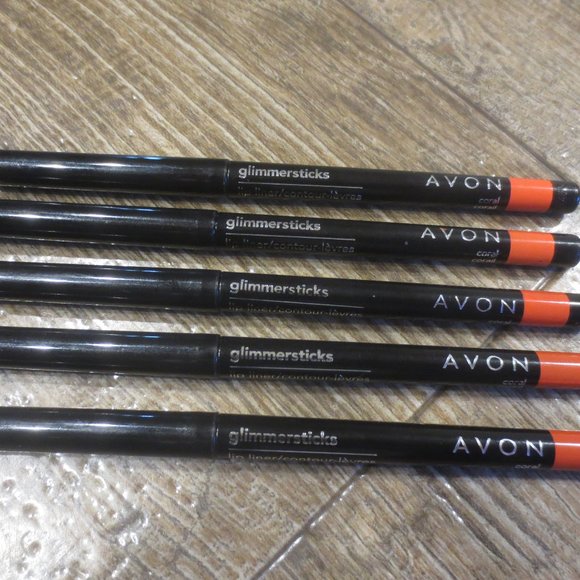 5 Pieces Avon Glimmersticks Coral Retractable Lip Liner New Without Package/Box - Picture 7 of 8